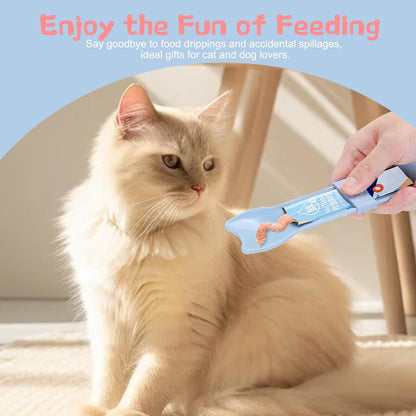 2Pcs Cat Strip Feeders, Kitten Strip Squeeze Spoon for Wet Food and Liquid Snack, Cat Lickable Puree Treat Food Dispenser Pet Food Mixing Spoon Feeding Scoop for Puppies Small Pets