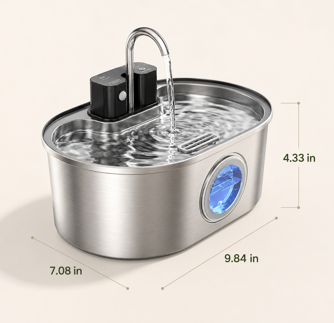 AveloFlow™ Pro – Stainless Steel Cat Water Fountain 2.0