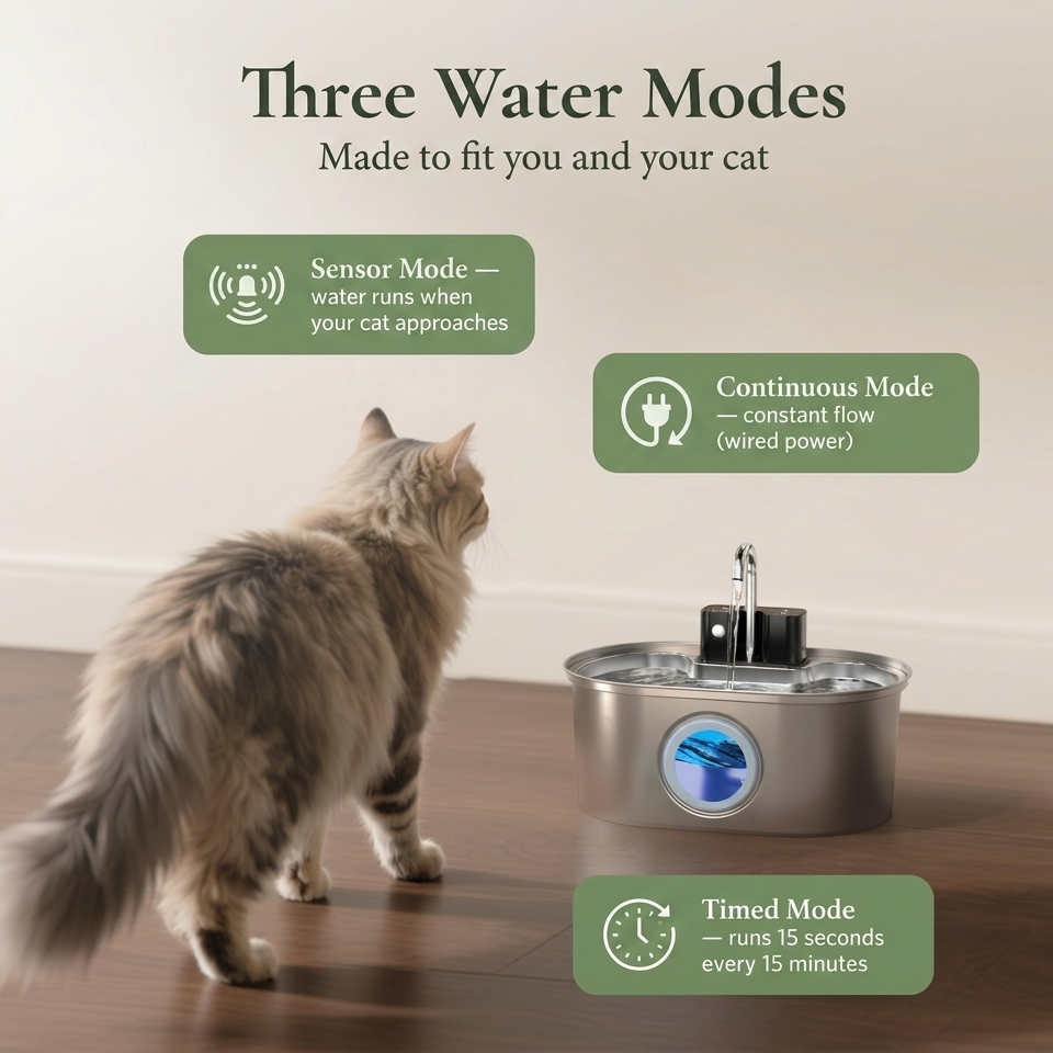 AveloFlow™ Pro – Stainless Steel Cat Water Fountain 2.0