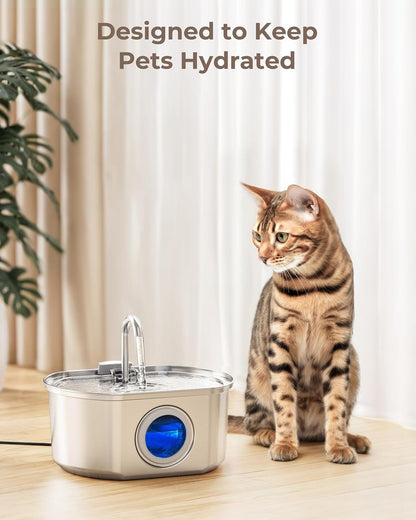 Official 6-Pack Replacement Filter Set for 108Oz Cat Fountain | Includes 6 Replacement Filters & 6 Pre-Filter Sponges for 108Oz/3.2L Stainless Steel Pet Water Fountain
